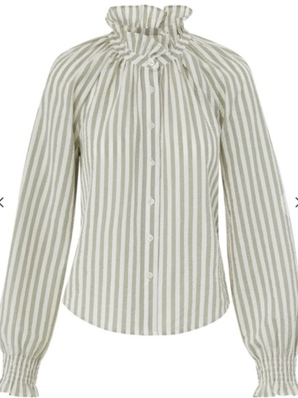 Veronica Beard Green White Striped Button Down Shirt Size 4 Calisto shirt